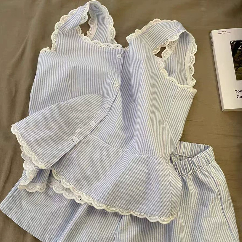 Summer cute shorts, thin pijama for leisure, set, lifting effect