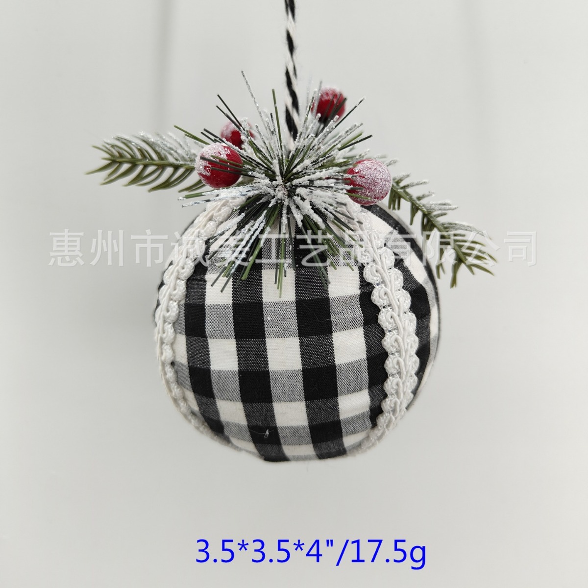 Bolas de Navidad personalizadas transfronterizas Amazon Plaid Decoración de árbol de Navidad Tejido Pino Tejido espuma bola bola bola