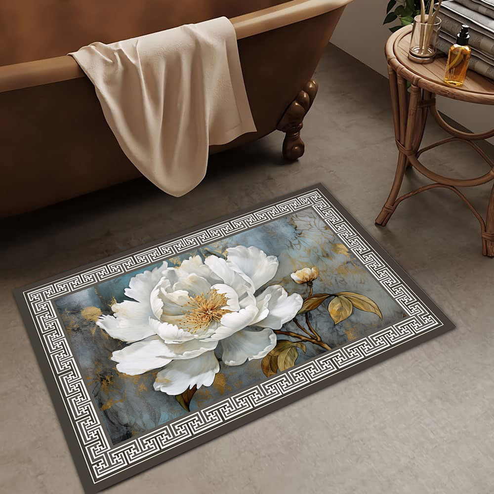 Alfombrilla de barro de diatomeas de flores tridimensionales de lujo ligero transfronterizo, alfombrilla de baño, alfombrilla de pie absorbente y antideslizante para el hogar, alfombrilla de entrada