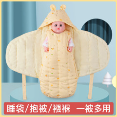 純粋な手作りの綿の蝶の包みは新生児の秋冬に厚い純綿に布団を抱かれます。