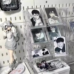 透明吧唧亚克力多层可叠加吧唧小卡置物架桌面阶梯展 示陈列架