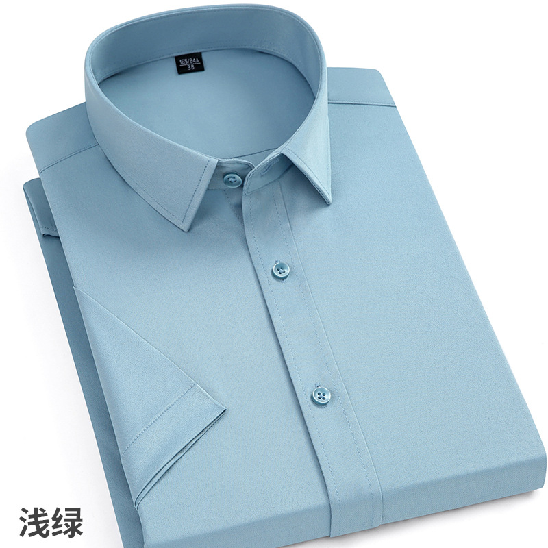 Nueva camisa de manga larga de algodón elástico antiarrugas sin planchar para hombres camisa de negocios de fácil cuidado para hombres en stock al por mayor