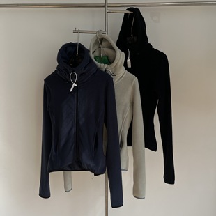 Autumn and winter polar fleece slim hooded jacket, cycling/sports/all-match windproof, commuting, casual and versatile