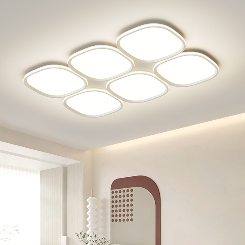 Luz de techo de espectro completo para la sala de estar simple cuadrada moderna sala creativa paquete de toda la casa Zhongshan lámparas 685L