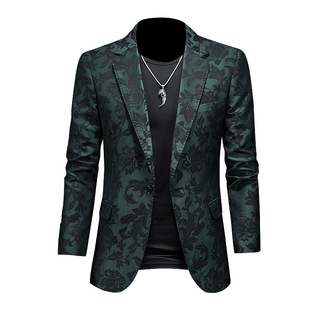 New men's casual suit plus size Korean style slim fit suit jacket men's fashionable handsome jacquard small suit single West