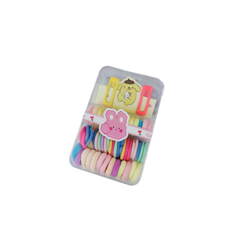 Niños de color pulgar fideos anillo de cabello no daña cabello cuadrado caja de banda nuevo anillo no daña cabello conjunto de combinación