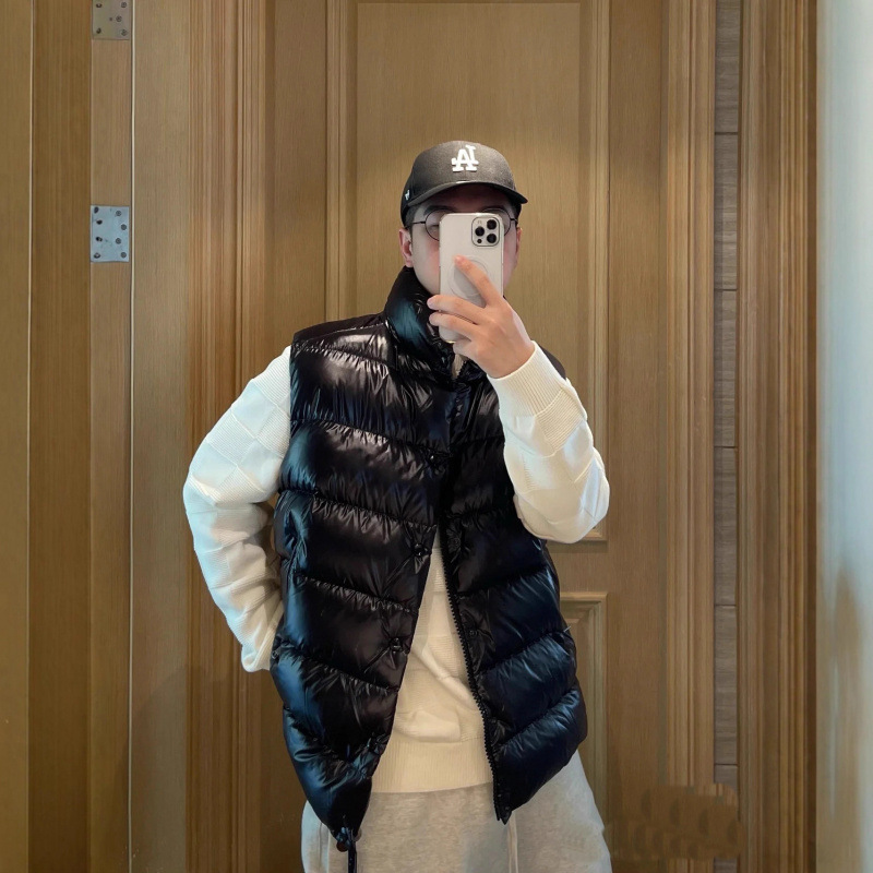 Mengkou High Version m Family Stand Collar Autumn and Winter Warm down Vest Vest for Men and Women Maya M022 White Duck down