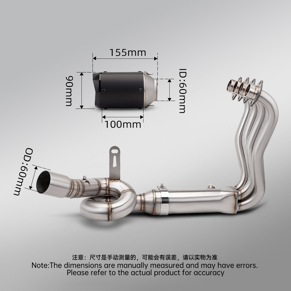 Motorcycle Zhang Xue 500Rr Stainless Steel Front Exhaust Pipe and Rear Muffler Full Set, Non-Destructive Installation