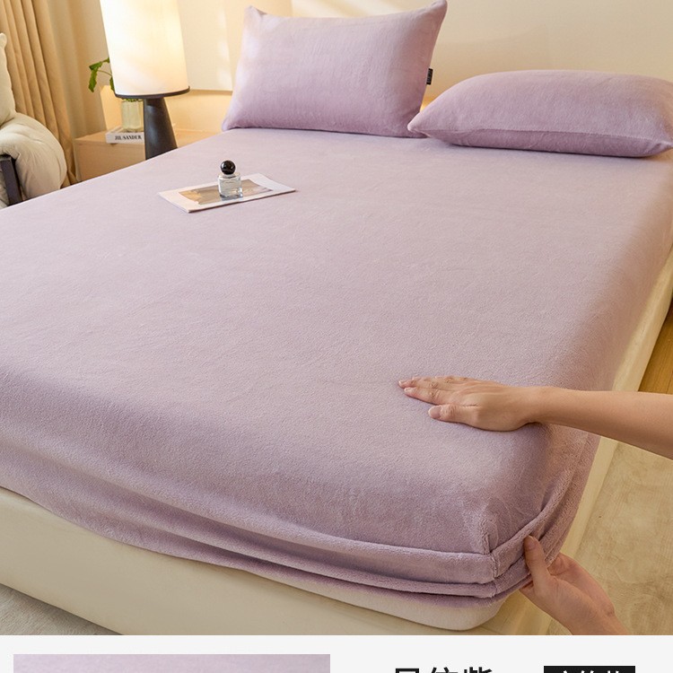 Leche cama de terciopelo 2026 nuevo invierno más terciopelo espeso brida de coral cama de terciopelo sábanas colchón cubierta protectora