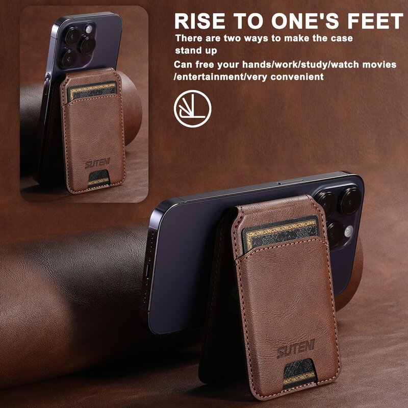 Suitable for Apple Phones with Magsafe Magnetic Function, Pu Leather Card Holder, Multi-Functional Card Case