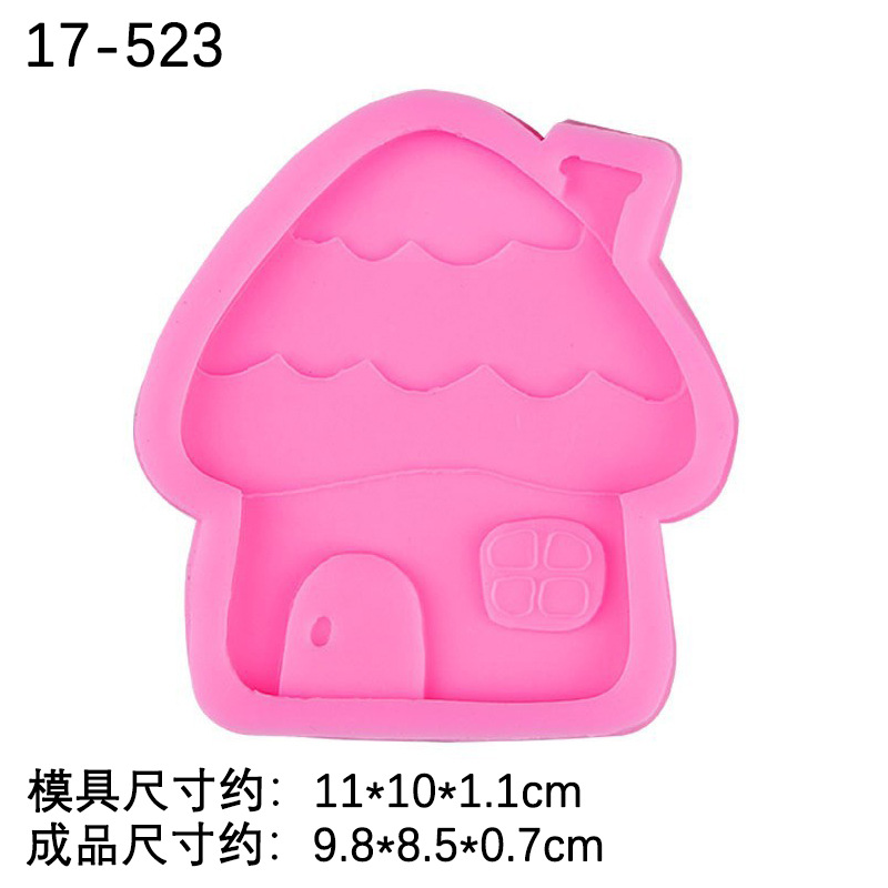 Molino de viento de agua camión de dibujos animados setas casa fondant galleta molde de silicona pastel plug-in decoración chocolate molde de silicona