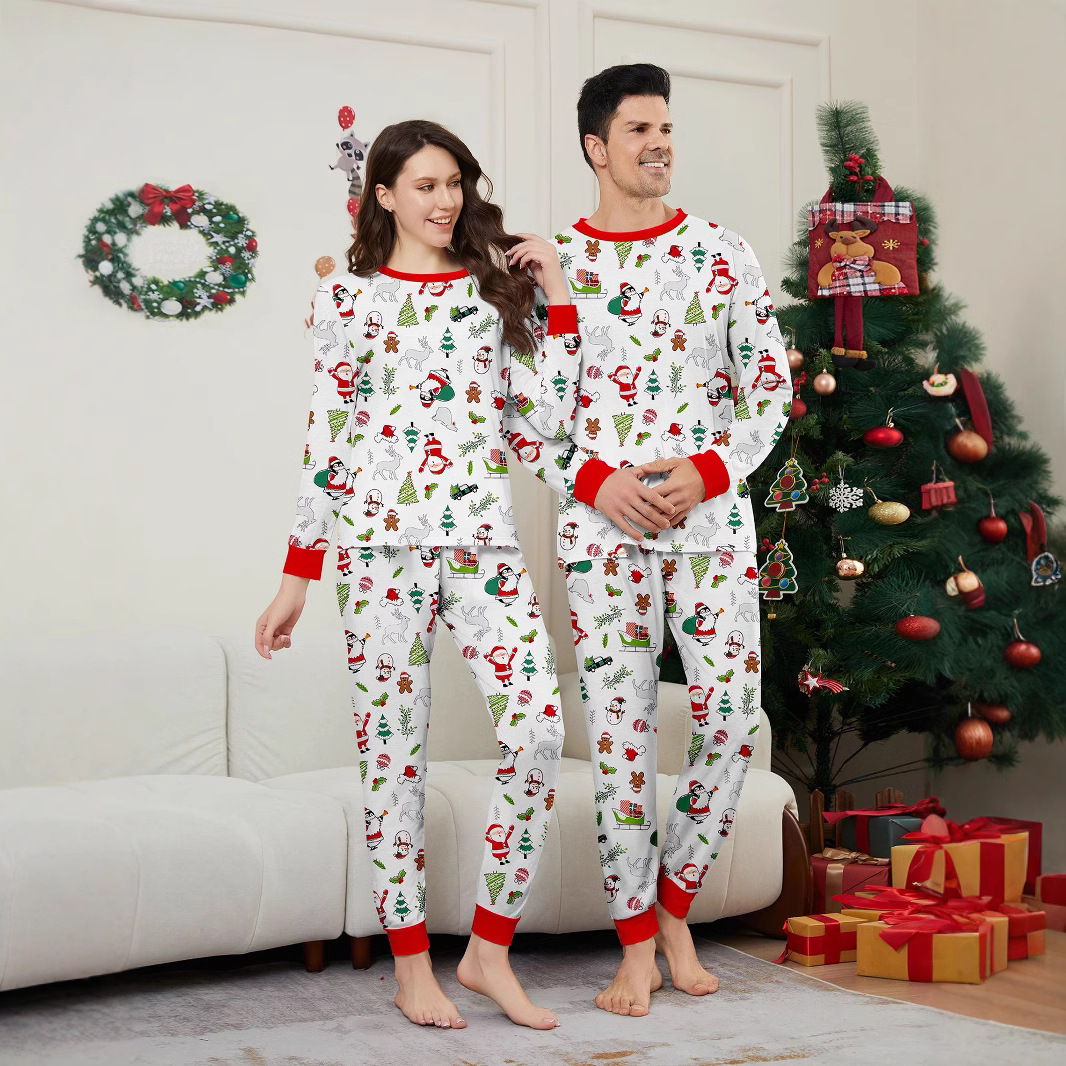 Jõuluvana Lumememm piparkookide mees Jõulu perekleit trükitud koduriided uni_voghion.com