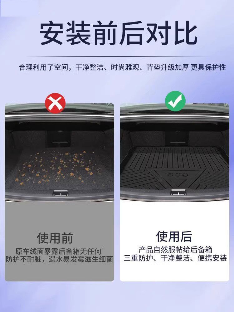 Tpe Volvo xc60s90L80v40 trunk mat modification accessories decoration new car special trunk mat