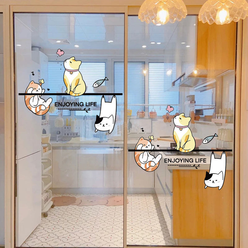 Balcony Kitchen Glass Door Anti-Collision Stickers Kindergarten Glass Stickers Milk Tea Shop Window Sliding Door Decorative Stickers Balcony Kitchen Glass Door Anti-Collision Stickers Kindergarten Glass Stickers Milk Tea Shop Window Sliding Door Decorative Stickers