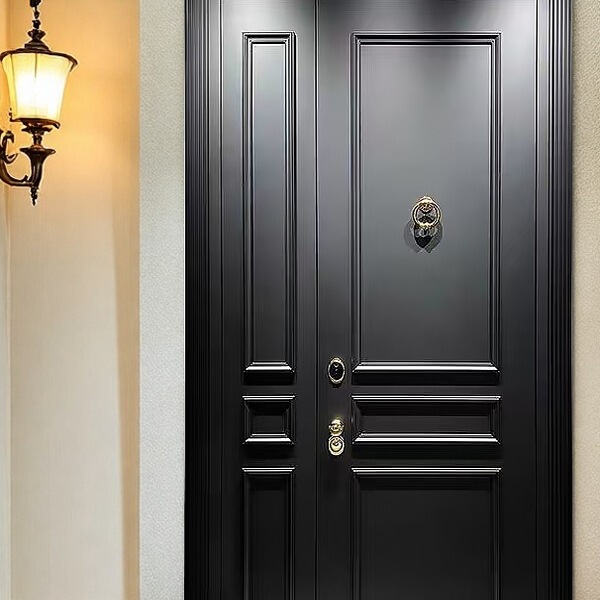 French Cast Aluminum Door Armored Entrance Door Anti-Theft Door Villa Door Entrance Door Double Door Silk Flower Square Meter