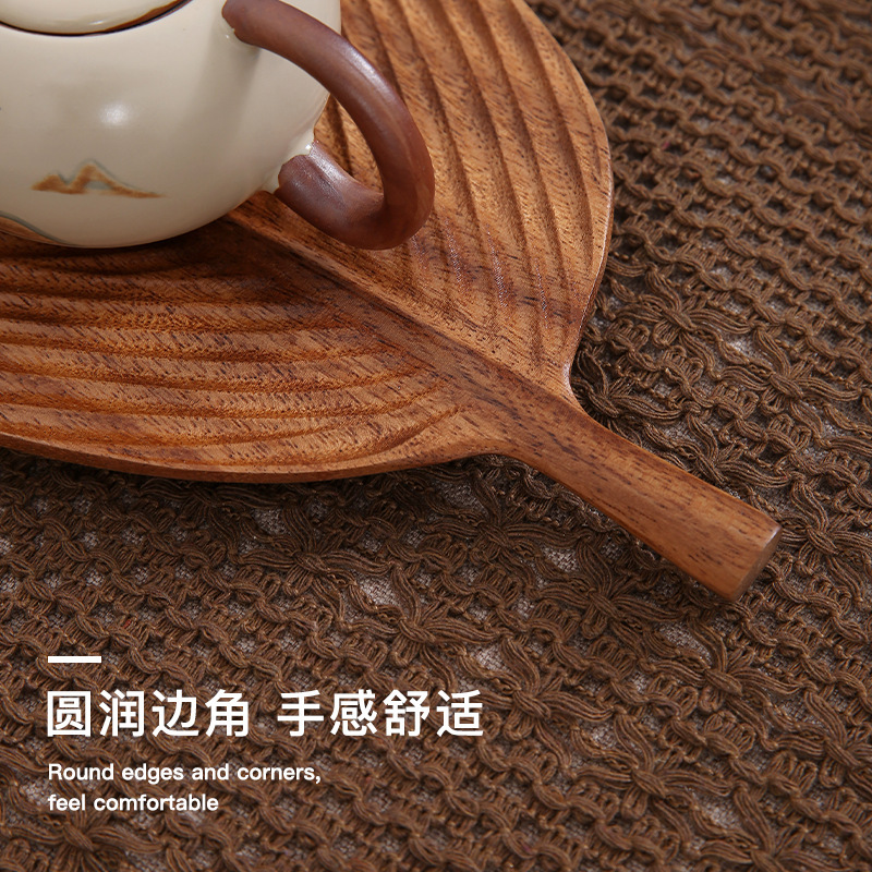 スナックスナックプレートクルミ無垢材中国風フルーツプレートハイエンドライト高級家庭用中国風茶スナック木製フルーツプレート|undefined