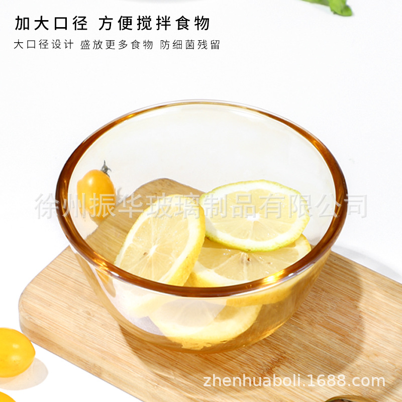 Nueva ensaladera de vidrio dorado hogar tazón para hornear horno de microondas resistente a altas temperaturas especial transparente y cuenca sopa