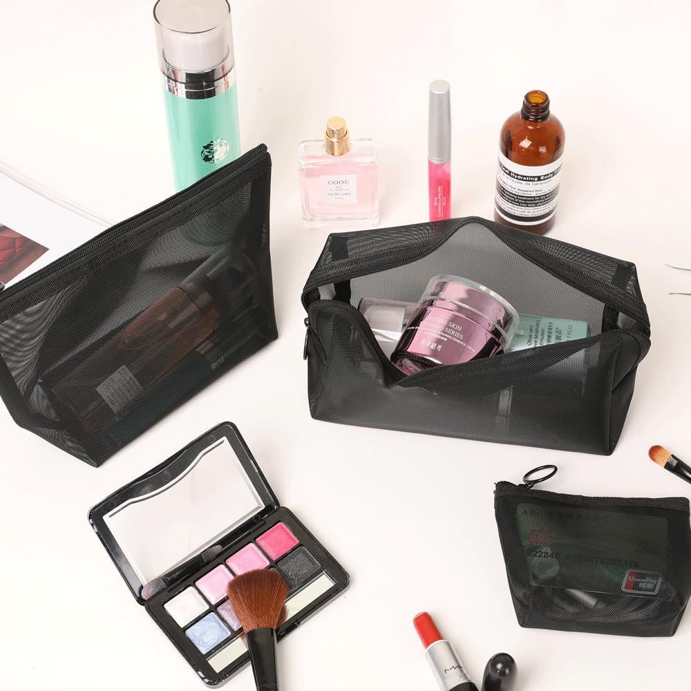 Simple Transparent Nylon Mesh Makeup Bag, Multifunctional Storage Bag, Portable Bag, Amazon Skin Care Products and Cosmetics