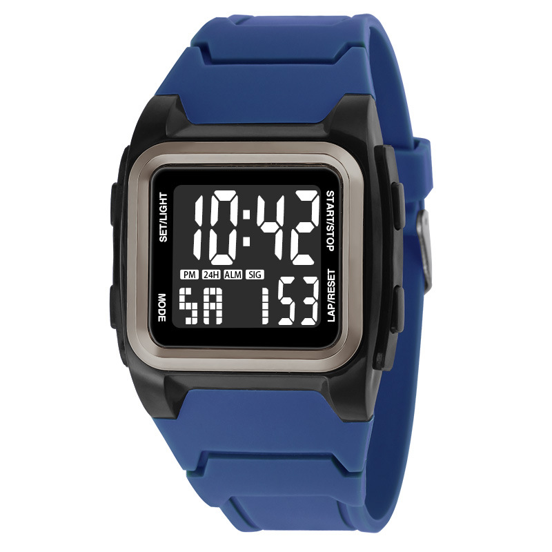 Nuevo cuadrado estudiante digital cronometraje reloj electrónico moda deportes al aire libre montañismo alarma luminoso reloj electrónico