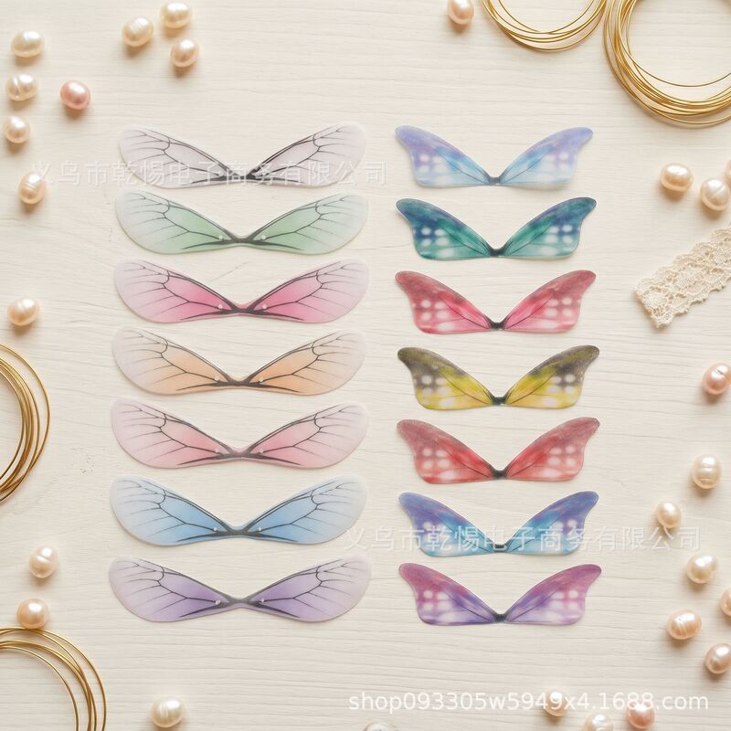 [clearing inventory] silk sand dragonfly small wings diy jewelry accessories funny cat stick material tulle earring accessories