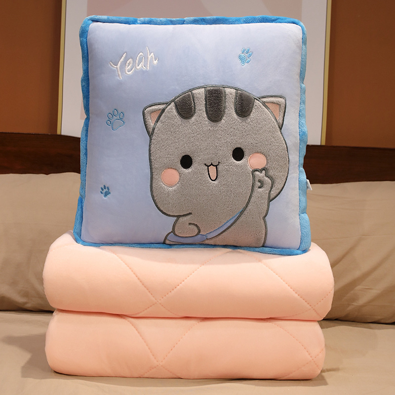 Edredón de almohada de seda de hielo manta de doble uso edredón de almohada dos en uno almohada de coche almohada de siesta de oficina