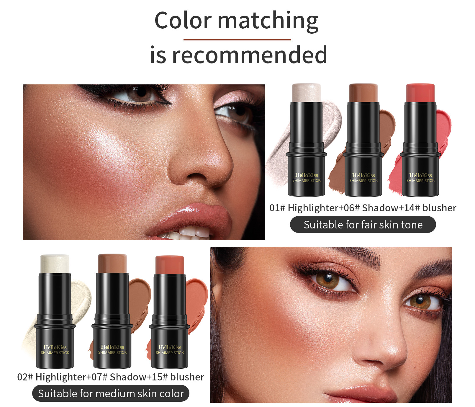 HelloKiss Highlight Brightening Contouring Stick Three-dimensional Face Base Multi-color Highlight Shadow Concealer Pen Makeup Item Picture