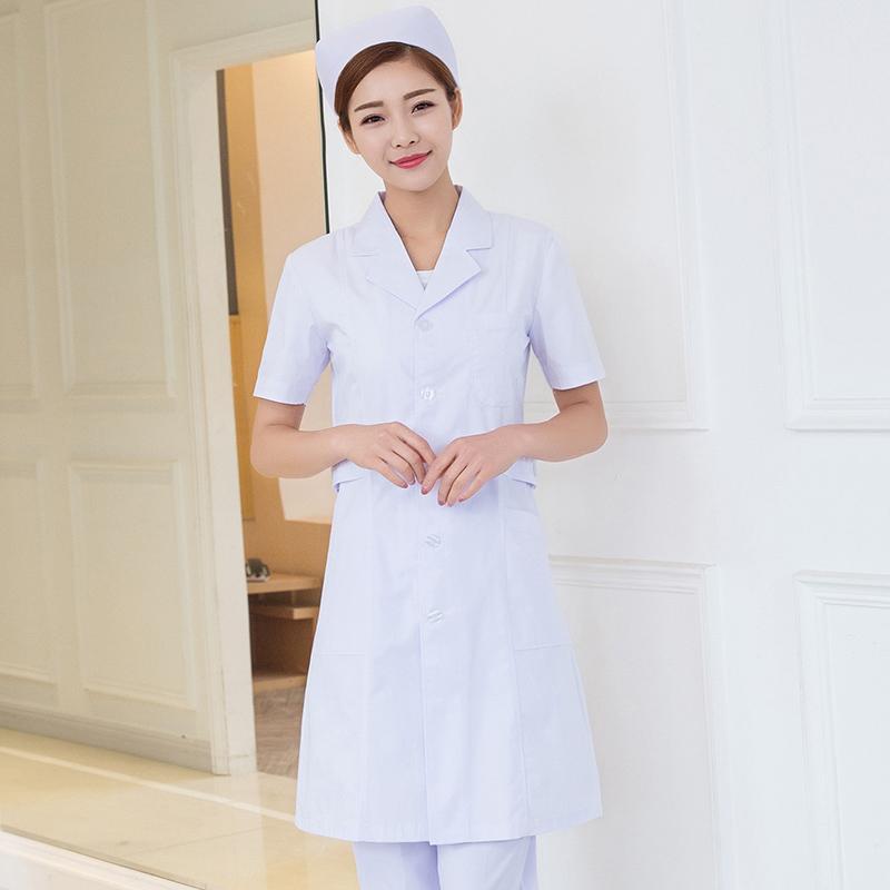 定做加肥加大码护士服美容实验医护服白大褂200-300斤白粉蓝色-阿里巴巴