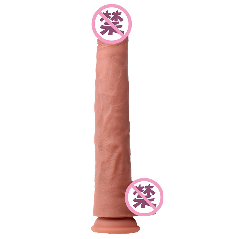 Extra Long Liquid Silicone Dildo 25cm, Dual-Color Finish, Clitoral Stimulation — detail image 9