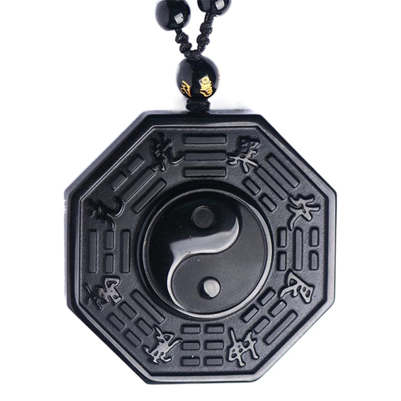 Obsidian Qiankun chisme colgante coche colgante accesorios chismes tallado negro Yao Taiji chismes colgante fábrica al por mayor