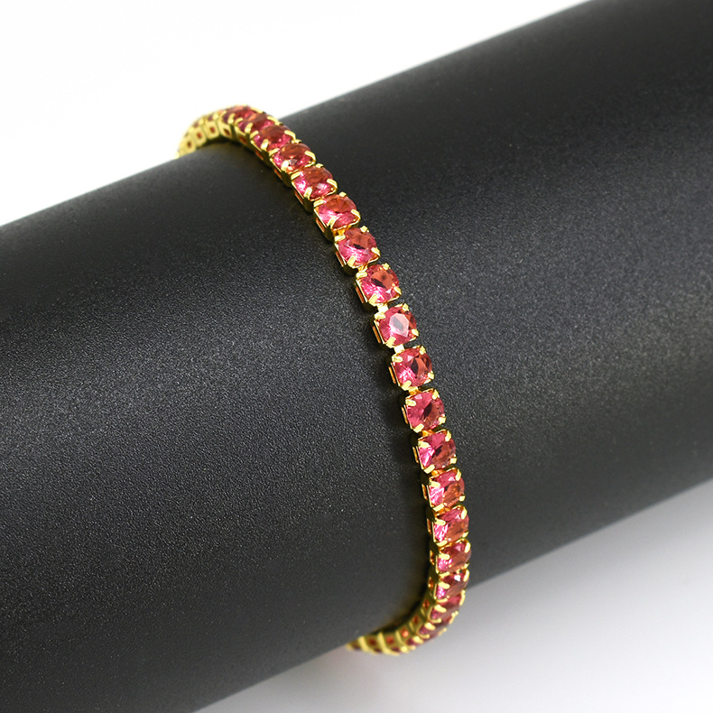 10g Weight Zircon Inlay Material Tennis Bracelet Classification Copper Chain Material Tennis Chain Chain Type 1 Piece Quantity Daily Occasion Copper Material Geometric Pattern All Seasons Season Unisex Gender Inlay Design Hip-Hop, Shiny Style Wholesale Jewelry Hip-Hop Shiny Geometric Copper Zircon Inlay Tennis Bracelet Tennis Chain 12