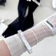 Spring and Summer New Thin Crystal Silk Leather Bow Jewelry Socks Decorative Socks Light Luxury European Lolita Women's Socks