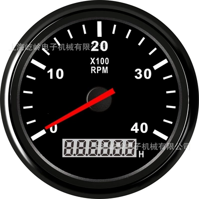 automobile instrument: Speed Gauge 0-8000Rpm - black-frame-black-bottom-0-4000rpm