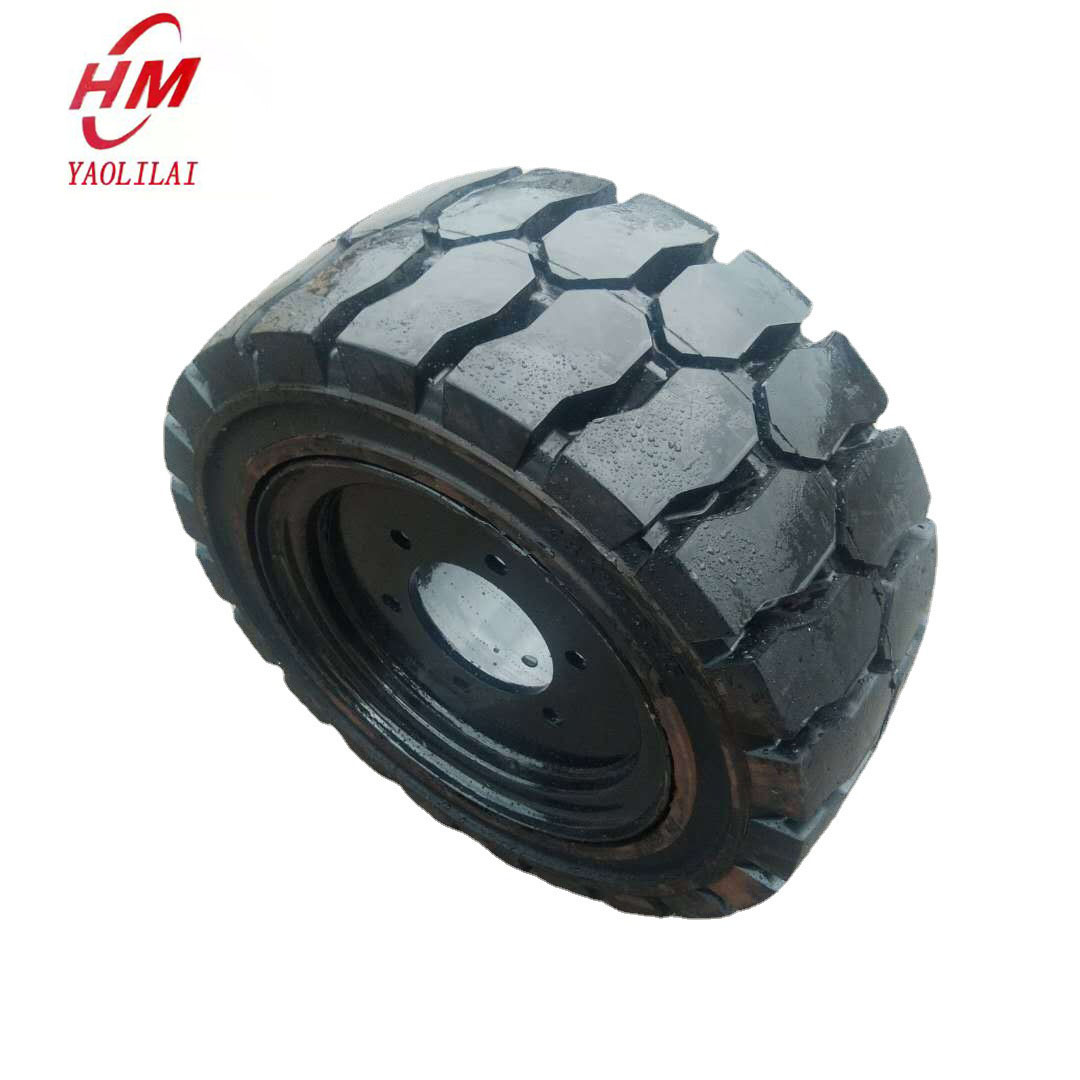 工程车实心轮胎28*12.5-15配套9.75-15轮毂厂家批发叉车实心轮胎
