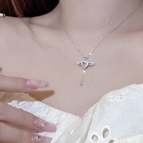 Cupid Love Necklace for Women Light Luxury Niche Temperament Sweet Versatile Design Clavicle Chain Advanced Pendant