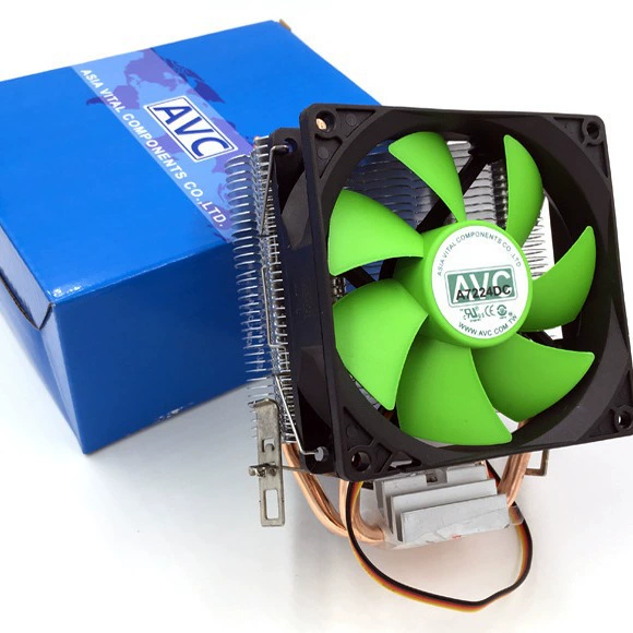 Комплект охлаждения AVC Desktop AMD 1155 1156 CPU кулер бесшумный вентилятор, медные две теплопроводные трубки радиатор