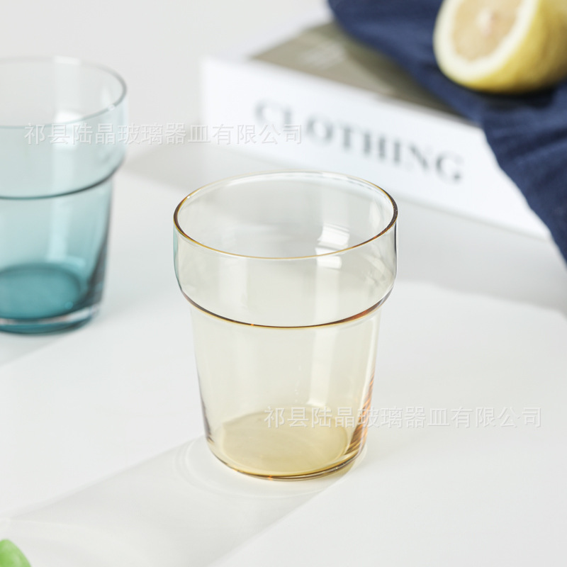 Ins vidrio de color primario vidrio laminado whisky taza de cerveza color taza de hogar sala de estar taza de jugo taza de beber