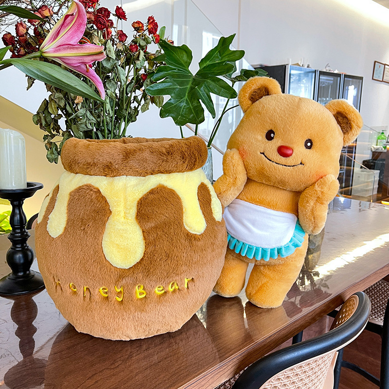 蜂瓶クマぬいぐるみバタークマぬいぐるみおもちゃクリーム蜂蜜瓶バタークマ人形|undefined