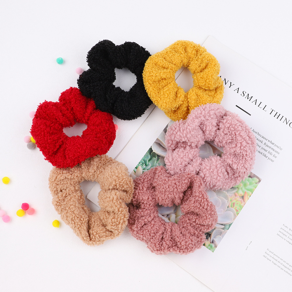 Wholesale Jewelry Korean New Plush Solid Color Hair Scrunchies Nihaojewelry display picture 6