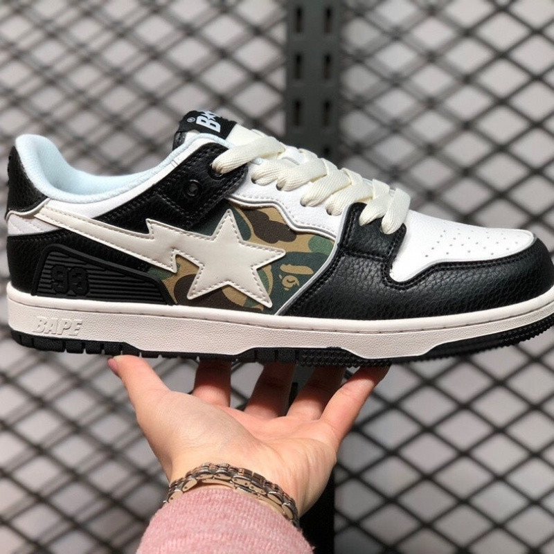 BAPESTA SK8 COURT DUNK zapatos vibe meteorito negro verde zapatos casuales de skate baja zapatos de hombre