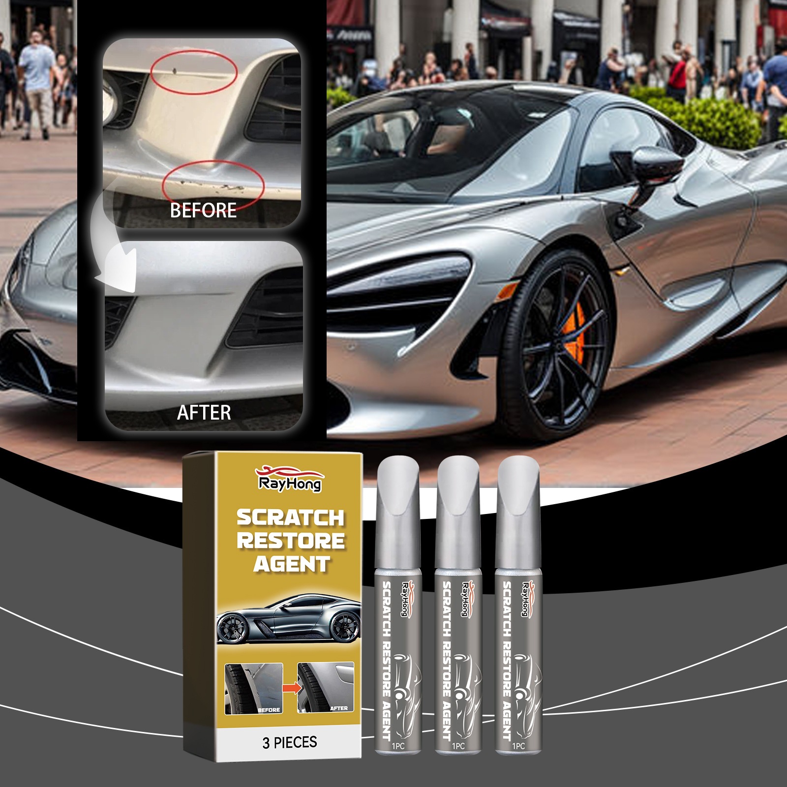 Rayhong Car Scratch Repair Pen Car Scratch Care Paint Scratch Removal and Repair Pen