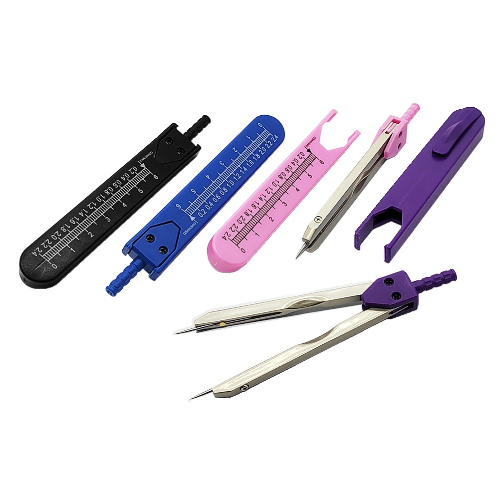 Calibrador de práctica de medición ECG dibujo de dibujo profesional con un conjunto de brújulas de escala cardiología Regla de medición riel estudiante división