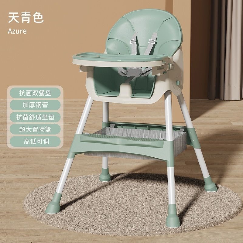 Silla de comedor para niños con bandeja de comedor ajustable, bebé aprende a sentarse, silla plegable para bebés y niños pequeños ensancha la base, bebé silla de comedor sin image 16