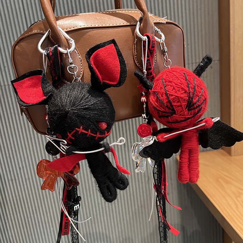 New Handmade Doll Mummy Keychain Pendant Three-Dimensional Doll Large Voodoo Doll Bag Pendant Hanging Chain