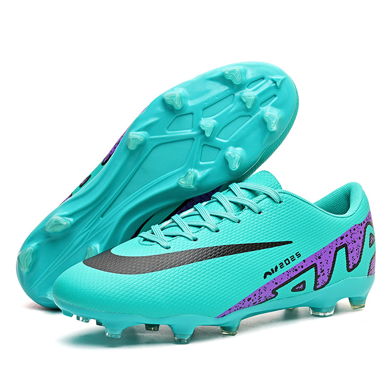 Nuevos zapatos de fútbol de alta calidad transfronterizos para hombres y mujeres, resistentes al desgaste y antideslizantes, zapatos profesionales de tacos largos, zapatos de entrenamiento de tacos rotos, fábrica al por mayor