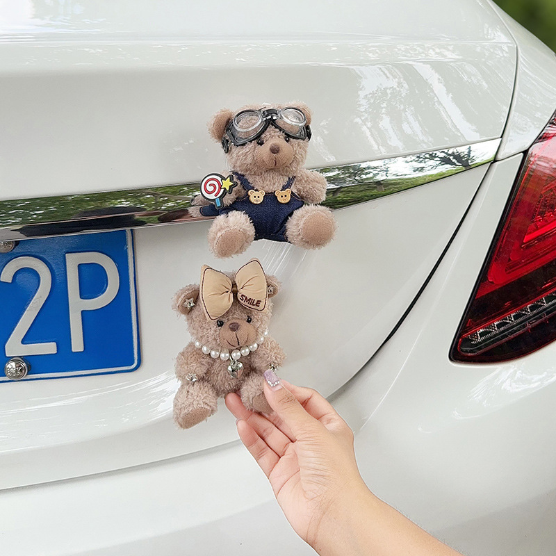 Colgante de cola de automóvil lindo peluche oso muñeca muñeca baúl de automóvil decoración de decoración de motocicleta eléctrica