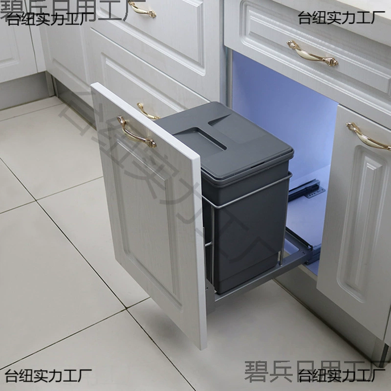 Кухонный скрытый встроенный высокий неглубокий узкий мусорный бак с крышкой, выдвижной сортировочный шкаф, встроенный контейнер для хранения рисовой лапши.