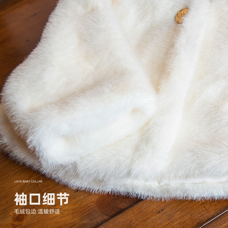 여자 겨울 코트 가짜 모피 2024 새로운  머리 옷 목도리 코트 두꺼운 면화