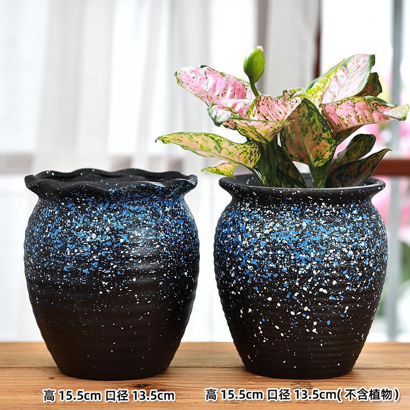 多肉花盆大量批发陶瓷植物粗陶复古素烧紫砂创意大小口径简约跨境|undefined