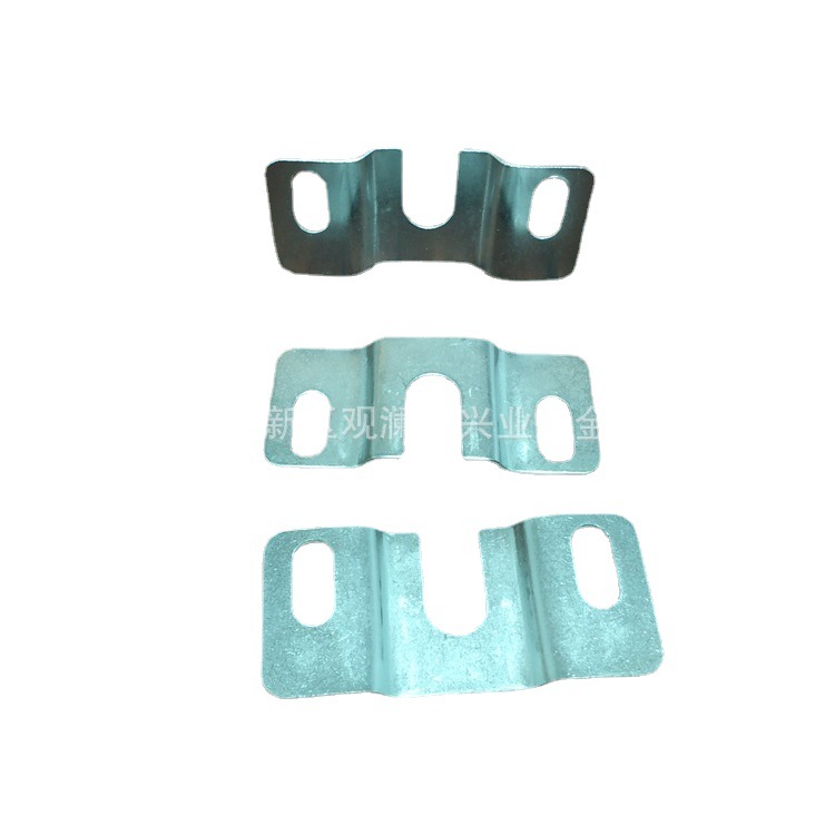 12厘滚筒U型开口上托片 镀锌铁质腰型孔卡片 厚1.2滚筒托马片批发