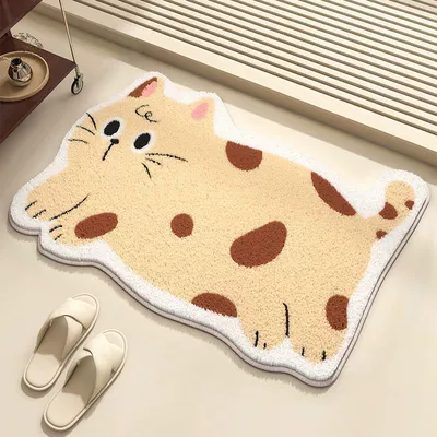 Avtomobil döşəmə paspasları – mat bathroom wear-resistant carpet - spotted-cat-4060cm-cashmere